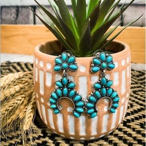 Turquoise Squash Blossom Earrings